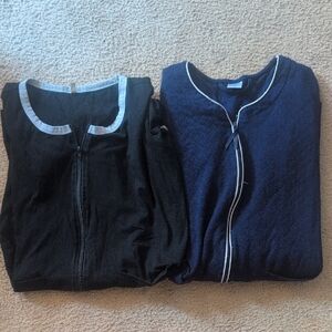 Bundles Of Two Zipper Front Short Sleeve Nightgowns Size Med Postpartum Surgery